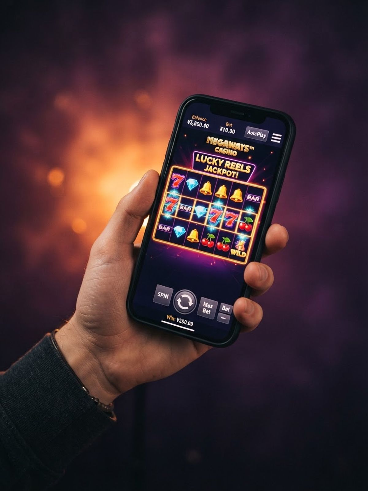 Casino777 mobiele interface op een smartphone